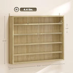 HOMCOM 5-Tier Display Cabinet, Glass Door Cabinet - Image 3