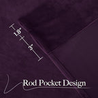 NICETOWN Blackout Purple Gothic Velvet Curtains 96 inch Long, Dark Purple - Image 6