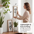 3D Black and White Wall Art Lightweight, Wooden Ready-to-Hang Framed Floral - Image 3