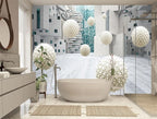 XMPMBM-3d planar Fabric Nursery Room Wallpaper Grey Abstraction Art Bathroom - Image 2