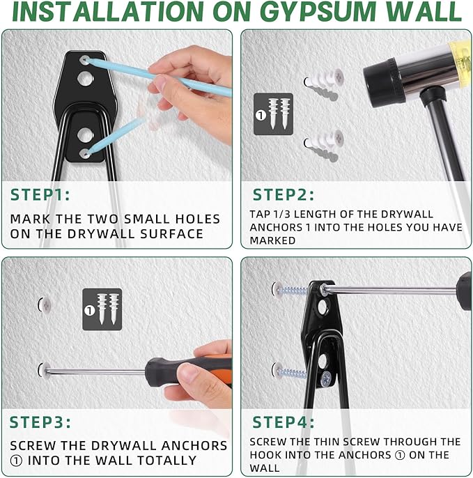 GURADESIGN 4-Piece Garage Hooks Wall Mount Storage Hanger - Image 4