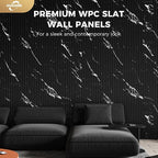 OUZUGIE WPC Acoustic Slat Wall Paneling, Living Room, TV Background, Study Room - Image 2