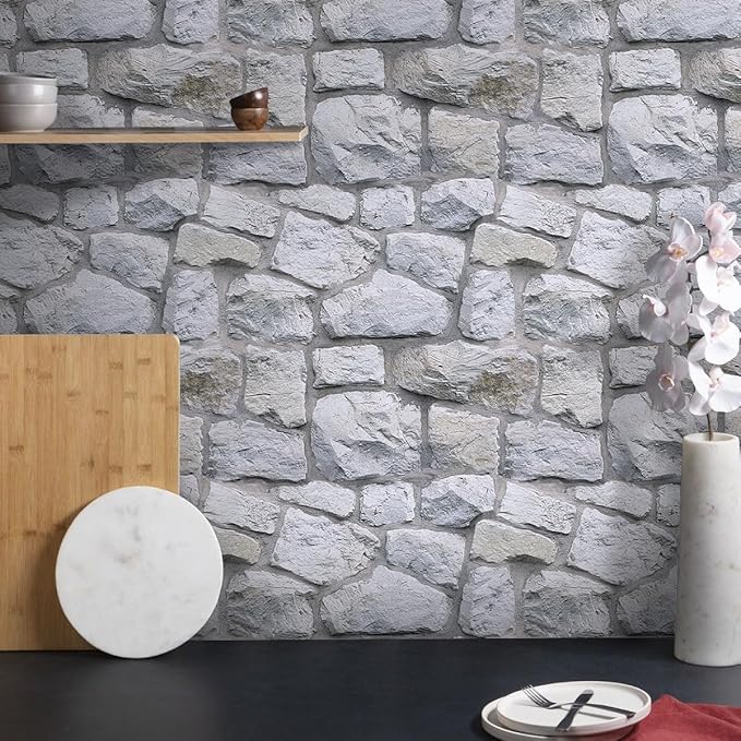 Commomy 3D Faux Stone Wall Panel Peel and Stick Wall Tiles - Image 2