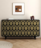 Peel and Stick Wallpaper Black and Yellow Damask Wallpaper - Image 6