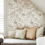 JiffDiff Black and White Floral Wallpaper Peonies Removable Peel and Stick - Image 3