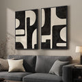 Large Framed Abstract Set of 2 Wall Art by MXART