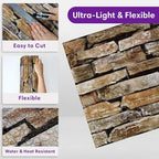 3D Faux Stone Wall Panels Peel and Stick, Stone-Look Textured Wall Sticker - Image 5