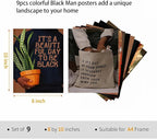 Black Culture Wall Art Set of 9, Living Room, Neutral Color Home Decor - Image 2