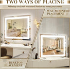 ROLOVE 22x20 Inch Lighted Vanity Mirror, 3-Mode Touch Dimming LED Lighting - Image 6