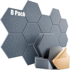 8 Pack Self-Adhesive Acoustic Panels 12" X 10" X 0.4" by Dailycooper