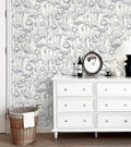 Timeet Floral Peel and Stick Wallpaper 16" x 197" White and Purple Wallpaper by Timeet