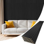 4 Pack Wood Panels for Wall, 94.4" x 12.8" Acoustic Wood Slat Wall Panel for by Vellorise