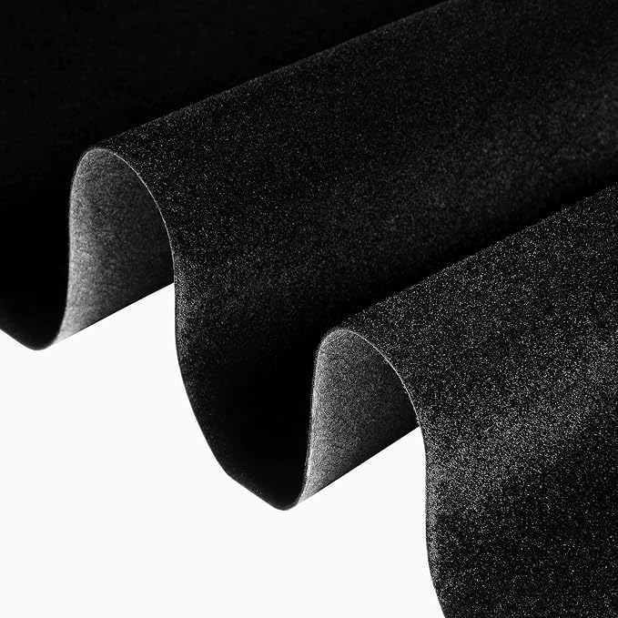 FunStick 15.8"x240" Self Adhesive Felt Fabric Sheets Black Velvet Fabric by FunStick