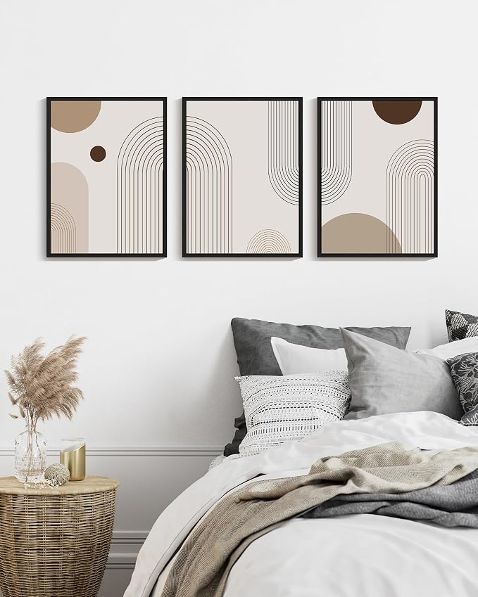 PHOPAGO Boho Wall Art Minimalist Bohemain Framed Wall Printing 11x14in Abstract - Image 2