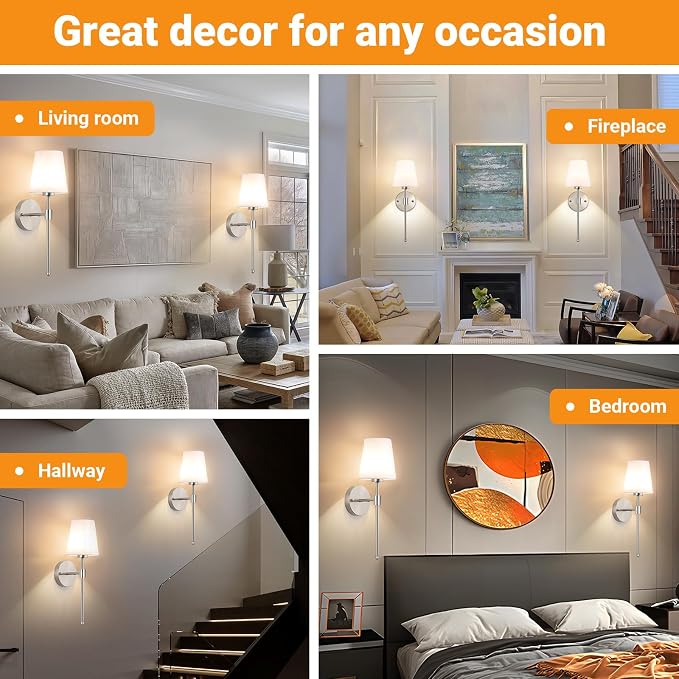 Battery Operated Wall Sconces Set Of 2, Wireless Battery Wall Light - Image 9
