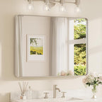 TETOTE Brushed Nickel Mirror 40 x 30 Inch by TETOTE