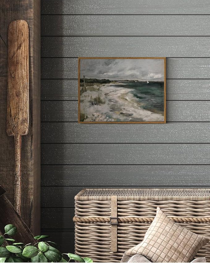 InSimSea Framed Canvas Wall Art Vintage Decor, Coastal Wall Art Living Room - Image 3