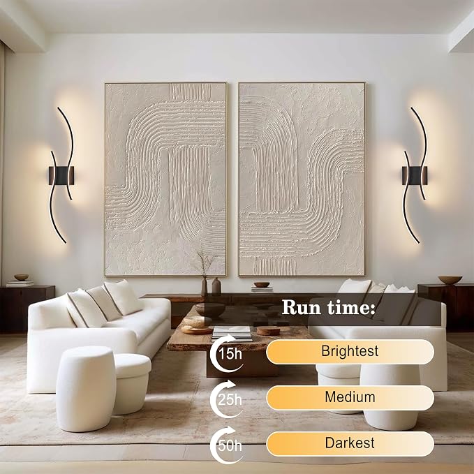 Battery Operated Wall Sconces Set of Two - Image 3