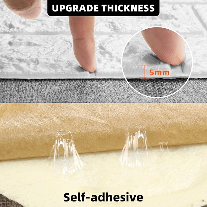 40 PCS 3D Wall Panels Peel and Stick Faux Foam 11.8"*11.8" White Brick Wallpaper - Image 3