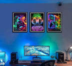 PPV 3Pcs Cool Gaming Wall Art Retro Video Gamer watercolor Posters Pictures - Image 2