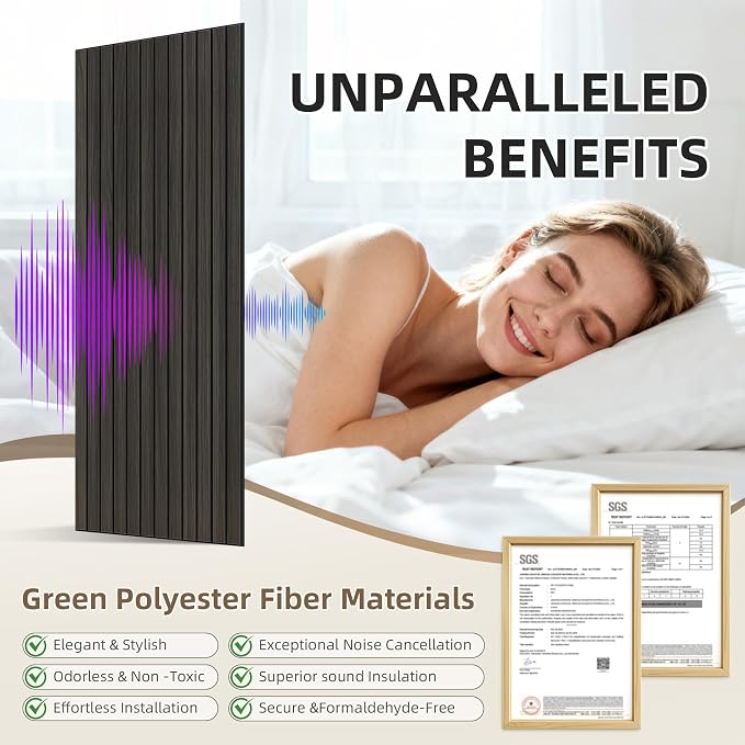 TO-TH Wood-Look Acoustic Wall Panels, 10 Pack 47.2” x 23.6” Acoustic Panels - Image 3