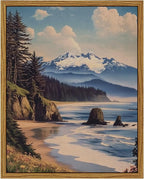 InSimSea Framed Canvas Wall Art, Vintage National Park Art by InSimSeaArt