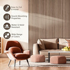 EVERECO 6 Pack Wood Panels for Wall 94.5" × 7.87" Acoustic Soundproof Wall Slat - Image 3