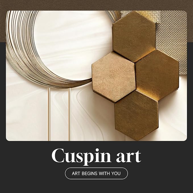 Large Framed Modern Luxury Gold Wall Art - Image 7