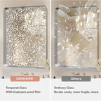 USHOWER Brushed Nickel Bathroom Mirror 22"x30", Rounded Corner, Aluminum Frame - Image 4
