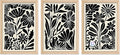 YWJKWLGS Abstract Floral Wall Art Set of 3, 16x24 Inch Black Boho Flower Prints by Unknown