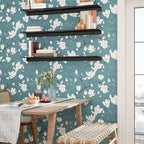 Laatse Blue and White Wallpaper Peel and Stick Vintage Floral Contact Paper - Image 6