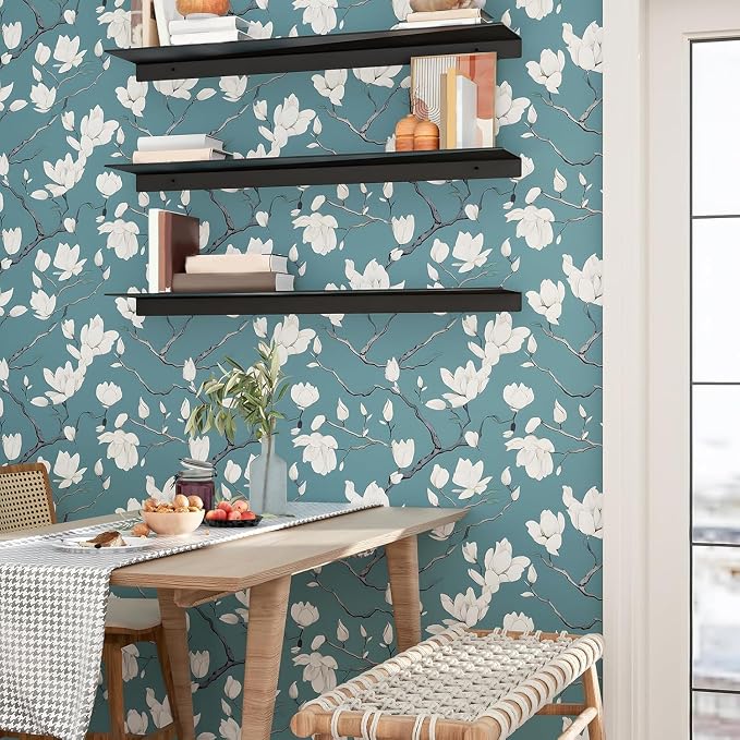 Laatse Blue and White Wallpaper Peel and Stick Vintage Floral Contact Paper - Image 6