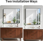 KOCUUY Bathroom Mirror 36"x40", Shatterpoof Large Vanity Mirror, Metal Framed - Image 8