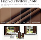 CUCRAF Brown Blackout Curtains 96 inch Length 2 Panels Set, Rod Pocket Room - Image 5