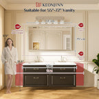 Keonjinn 55" x 30" Gold Bathroom Mirror, Brushed Gold Metal Framed Mirrors - Image 5