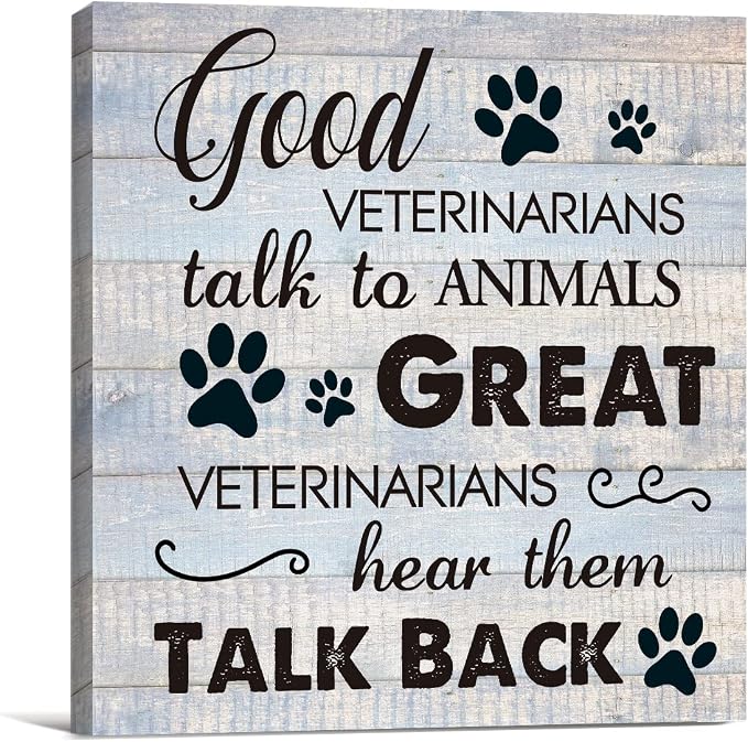 Funny Veterinarian Gifts Farmhouse Dog Canvas Wall Art Decor Veterinary Vet Gift by VAHATAN