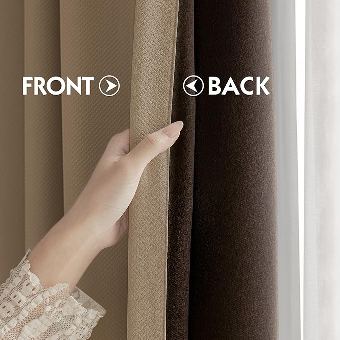 FMFUNCTEX 100% Brown Blackout Curtains - Image 7