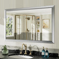 48x30 Inch Brushed Silver Bathroom Mirror by Briivuemodernmirrors