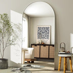 GLSLAND-30x71 inch Wall Mount Arched Full Length Mirror-Aluminum Alloy Frame - Image 2