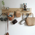 Wooden Pegboard Modular Display Organization Storage Wall Hooks Shelf - Image 2