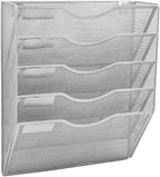 EASEPRES 5 Pocket Mesh Hanging Wall File Organizer, Wall Mounted Mail Paper by EASEPRES