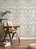 YXTII 590.5" × 17.3" Floral Wallpaper Peel and Stick Pink and Green Wallpaper by YXTII
