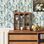 Floral Wallpaper Peel and Stick Blue Flower Contact Paper 16.9inch x196.8inch - Image 7