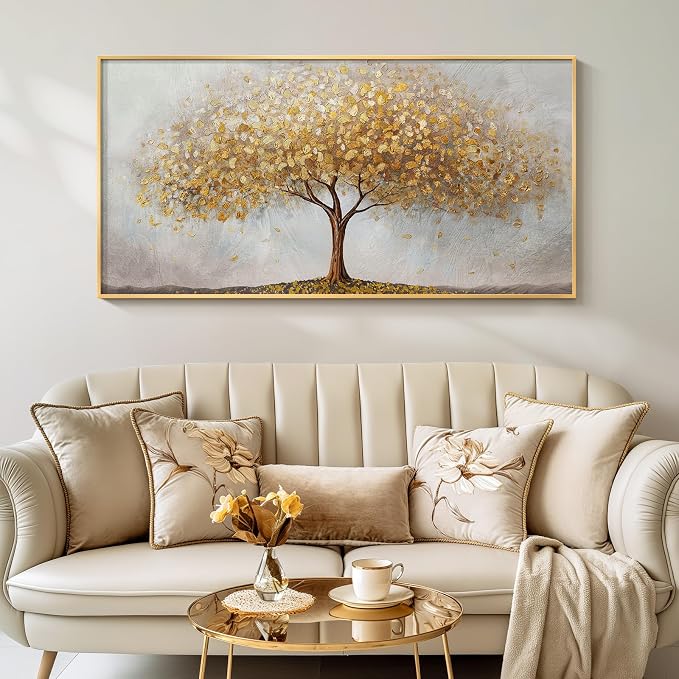 Large Framed Tree of Life Gold Wall Art - Image 3