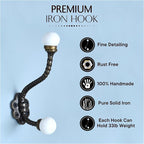 Indian Shelf Pack of 12 Heavy Duty Double Prong White Decorative Coat Hooks - Image 6