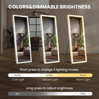 Full Length Mirror with Lights, Full Body Dressing Standing Mirrors with - Image 4