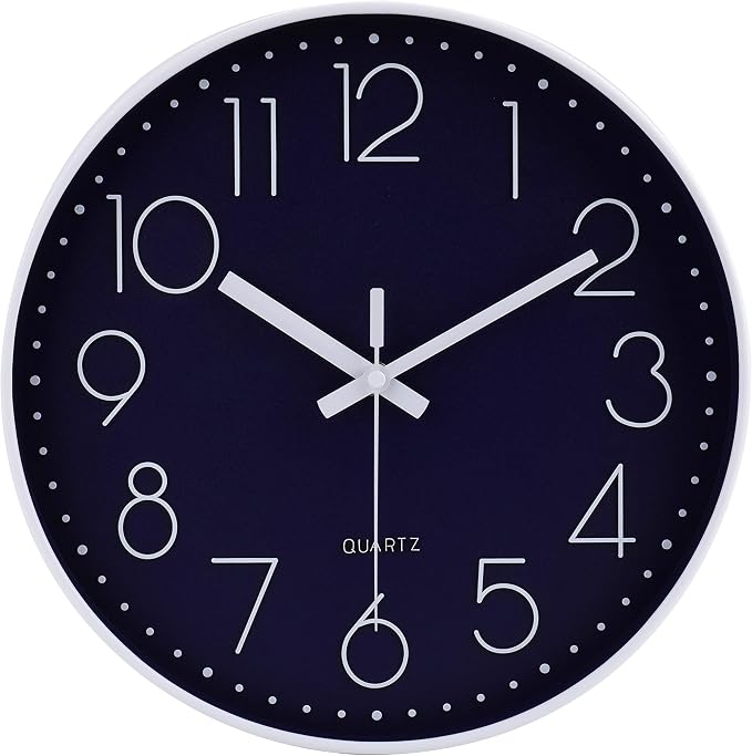 jomparis 12 Inch Silent Non-Ticking Battery Operated Quality Quartz Round Wall by JOMPARIS