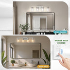 DORESshop 4-Light Vanity Light Fixtures, Chrome Bathroom Light Fixtures Over - Image 3