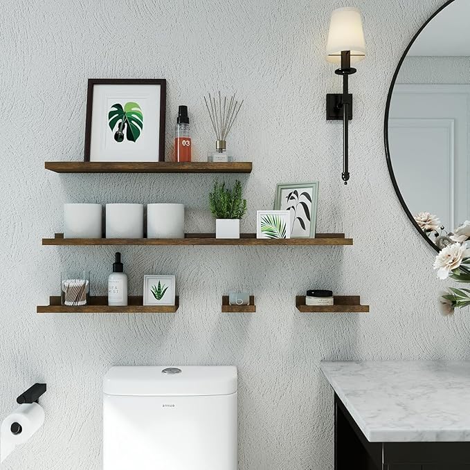 Small Floating Shelves for Wall Decor, Wall Mounted Wood Shelf for Bedroom - Image 5