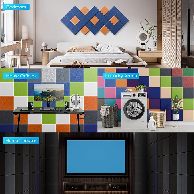 22 Pack Self Adhesive Acoustic Panels, Soundproof Wall Panels - Image 6